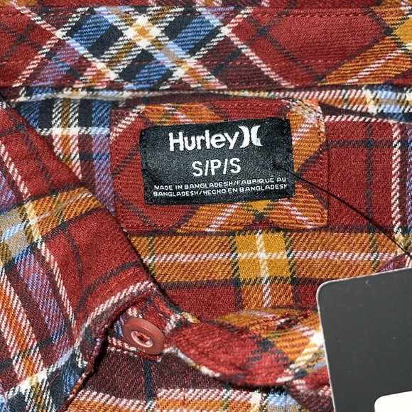 Hurley Red and Yellow Casual Button Down Shirt - Picture 3 of 8